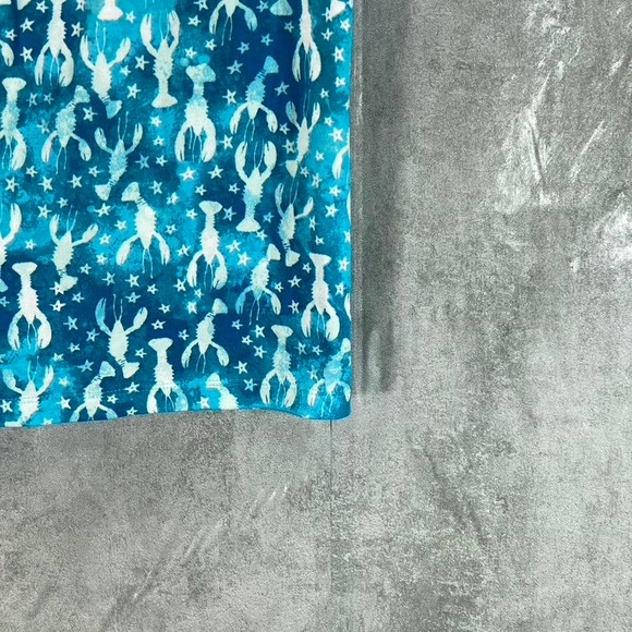 Karen Scott Women's Aqua Oasis Lobster Love Printed V-Neck Short-Sleeve Top SZXS - Picture 5 of 11